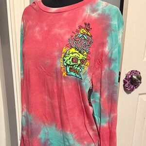 Killer Acid Pay No Mind Tie-Dye Long Sleeve Shirt with Graphic Size M